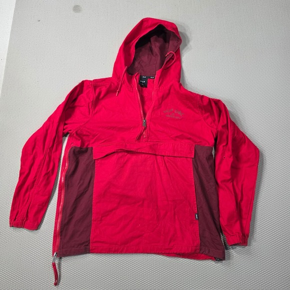 HUF Other - HUF DBC Sportswear Red Anorak Hooded‎ Pullover Jacket With Pocket Size L
